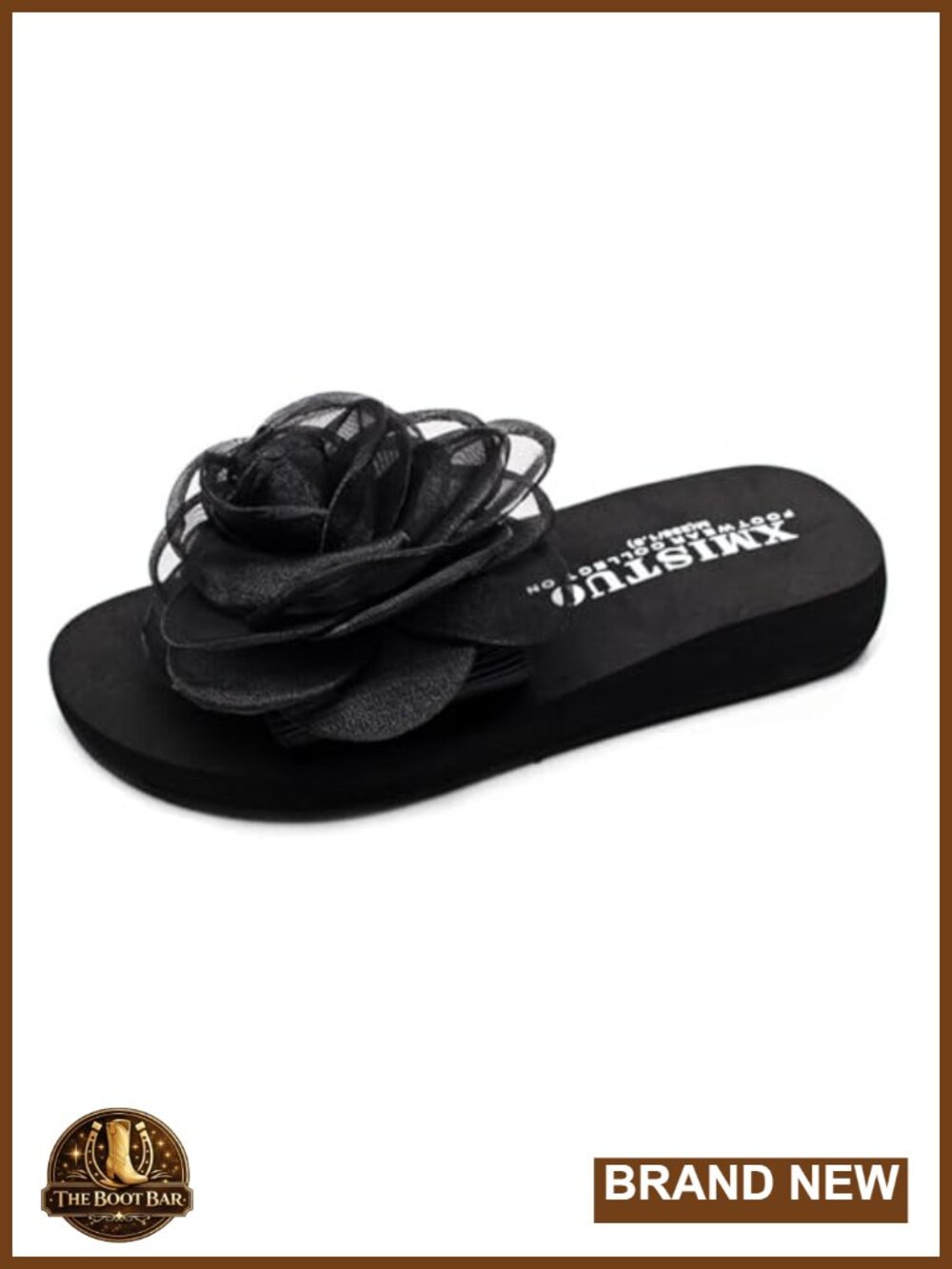 Women's Flower Flat Slide Sandals Open Toe Slip On Comfy Low Heel